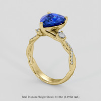 3.04 Ct. Blue Sapphire Ring, 14K Yellow Gold 2