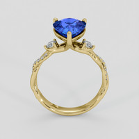 3.04 Ct. Blue Sapphire Ring, 14K Yellow Gold 3