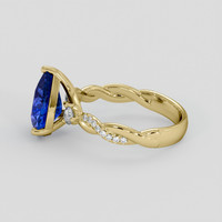 3.04 Ct. Blue Sapphire Ring, 14K Yellow Gold 4