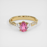 0.83 Ct. Pink Sapphire Ring, 14K Yellow Gold 1