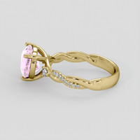 3.13 Ct. Pink Sapphire Ring, 14K Yellow Gold 4