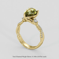 3.01 Ct. Bi Color / Parti Sapphire Ring, 14K Yellow Gold 2