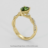 0.95 Ct. Yellowish Green Sapphire Ring, 14K Yellow Gold 2