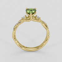 0.95 Ct. Yellowish Green Sapphire Ring, 14K Yellow Gold 3