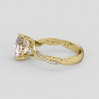 2.14 Ct. Peach Sapphire Ring, 14K Yellow Gold 4