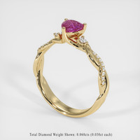 0.83 Ct. Sapphire Ring, 14K Yellow Gold 2
