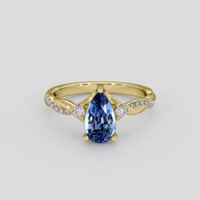 1.48 Ct. Blue Sapphire Ring, 14K Yellow Gold 1