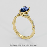 1.48 Ct. Blue Sapphire Ring, 14K Yellow Gold 2
