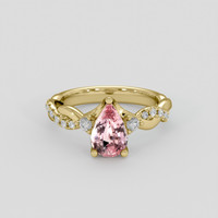 1.59 Ct. Padparadscha Sapphire Ring, 14K Yellow Gold 1