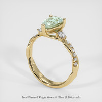 1.40 Ct. Green Sapphire Ring, 14K Yellow Gold 2
