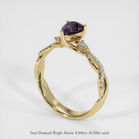 0.66 Ct. Purple Sapphire Ring, 14K Yellow Gold 2