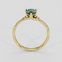 0.97 Ct. Bluish Green Sapphire Ring, 14K Yellow Gold 3
