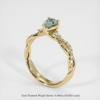 0.58 Ct. Sapphire Ring, 14K Yellow Gold 2