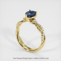 1.25 Ct. Sapphire Ring, 18K Yellow Gold 2