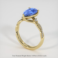 3.04 Ct. Blue Sapphire Ring, 18K Yellow Gold 2