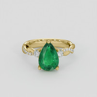 2.04 Ct. Emerald Ring, 18K Yellow Gold 1