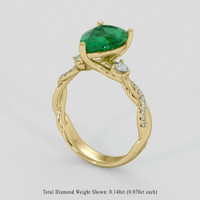 2.04 Ct. Emerald Ring, 18K Yellow Gold 2