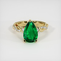 2.57 Ct. Emerald Ring, 18K Yellow Gold 1