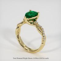 1.12 Ct. Emerald Ring, 18K Yellow Gold 2