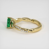 0.73 Ct. Emerald Ring, 18K Yellow Gold 4