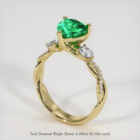 1.19 Ct. Emerald Ring, 18K Yellow Gold 2