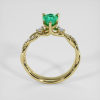 0.77 Ct. Emerald Ring, 18K Yellow Gold 3