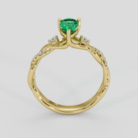 0.73 Ct. Emerald Ring, 18K Yellow Gold 3
