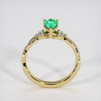 0.67 Ct. Emerald Ring, 18K Yellow Gold 3