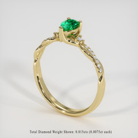 0.31 Ct. Emerald Ring, 18K Yellow Gold 2