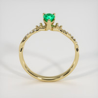0.31 Ct. Emerald Ring, 18K Yellow Gold 3