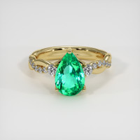 1.69 Ct. Emerald Ring, 18K Yellow Gold 1