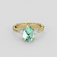 1.46 Ct. Emerald Ring, 18K Yellow Gold 1