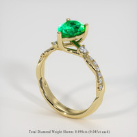 1.52 Ct. Emerald Ring, 18K Yellow Gold 2
