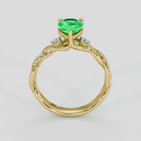 0.90 Ct. Emerald Ring, 18K Yellow Gold 3