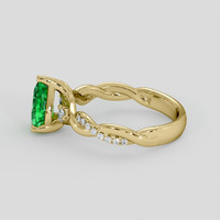 0.90 Ct. Emerald Ring, 18K Yellow Gold 4
