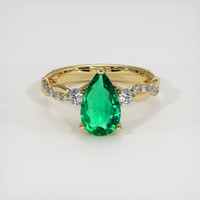 1.18 Ct. Emerald Ring, 18K Yellow Gold 1