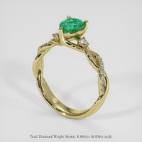0.95 Ct. Emerald Ring, 18K Yellow Gold 2