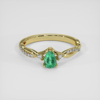 0.35 Ct. Emerald Ring, 18K Yellow Gold 1