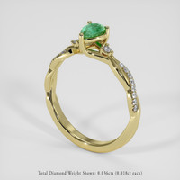 0.35 Ct. Emerald Ring, 18K Yellow Gold 2