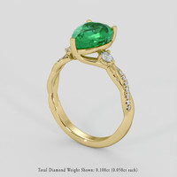 1.69 Ct. Emerald Ring, 18K Yellow Gold 2