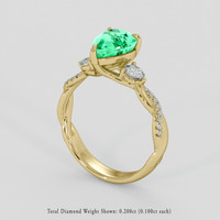 1.01 Ct. Emerald Ring, 18K Yellow Gold 2