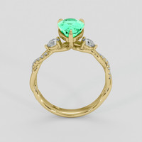 1.01 Ct. Emerald Ring, 18K Yellow Gold 3