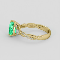 1.01 Ct. Emerald Ring, 18K Yellow Gold 4