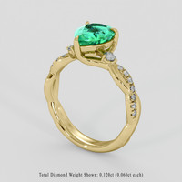 1.78 Ct. Emerald Ring, 18K Yellow Gold 2