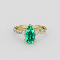 1.24 Ct. Emerald Ring, 18K Yellow Gold 1