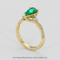 1.24 Ct. Emerald Ring, 18K Yellow Gold 2