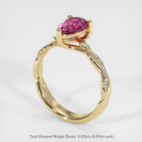 1.24 Ct. Pink Spinel Ring, 18K Yellow Gold 2