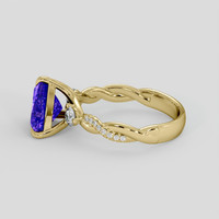 2.52 Ct. Violetish Blue Tanzanite Ring, 18K Yellow Gold 4