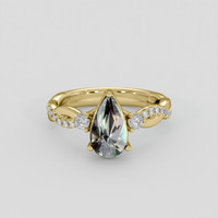 1.72 Ct. Rainbow Moonstone Ring, 18K Yellow Gold 1