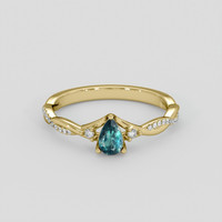 0.32 Ct. Alexandrite Ring, 18K Yellow Gold 1